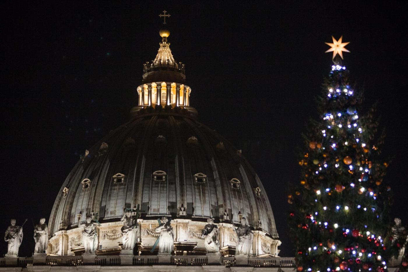 Acceso il tradizionale albero di Natale a San Pietro