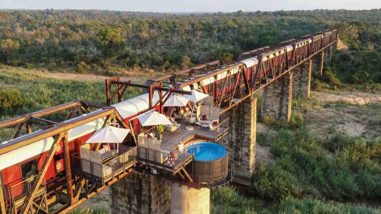 Kruger Shalati hotel- treno sospeso in Africa