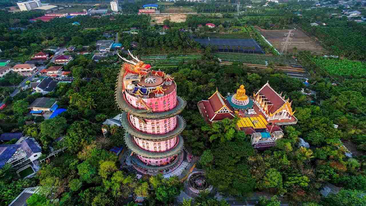 Wat Samphram tempio del drago Thailandia