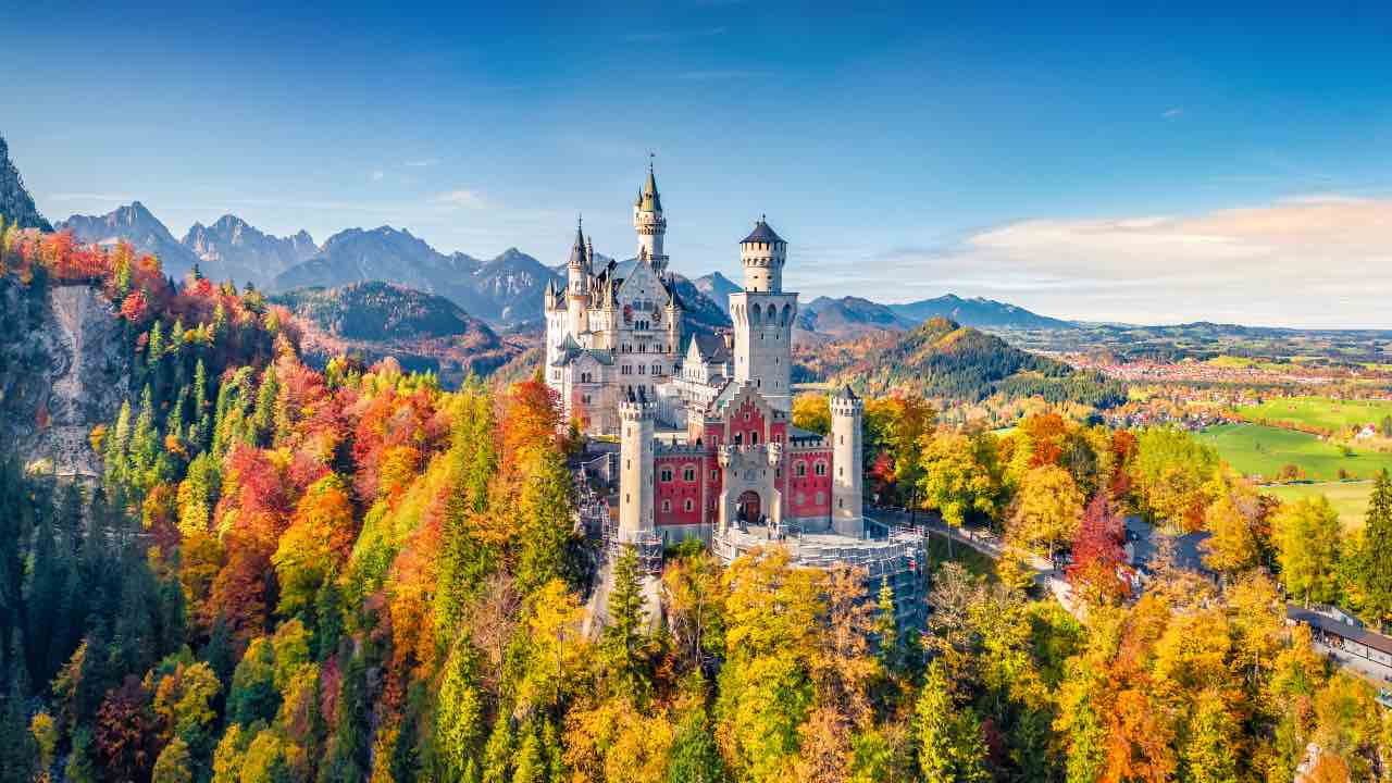 vista panoramica del Castello Neuschwanstein