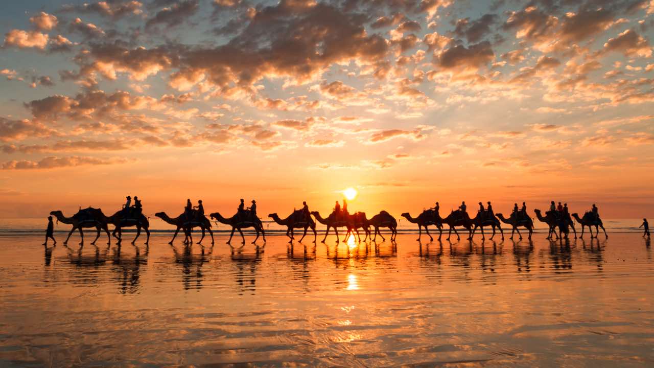 Spiaggia dove fare passeggiata in cammello