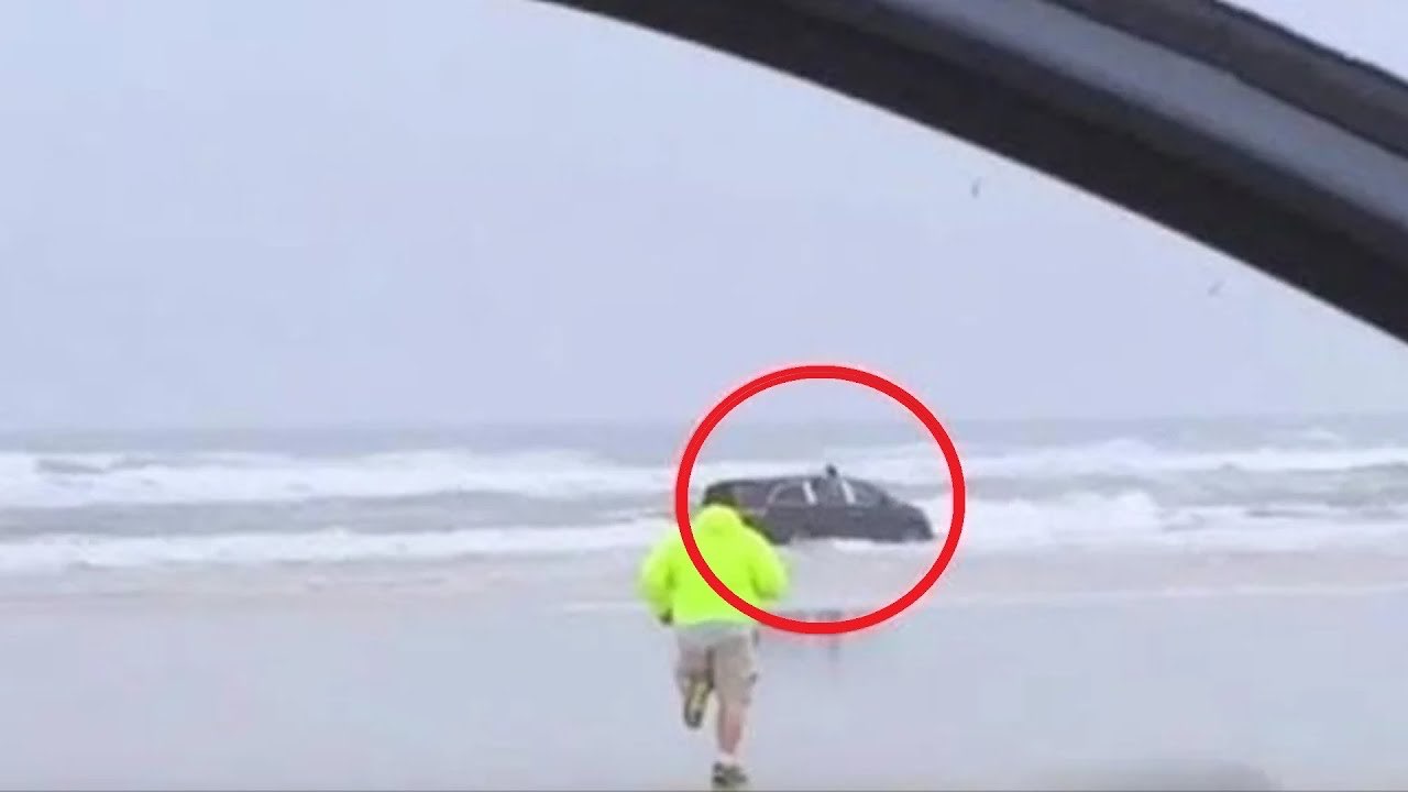 Heroic Rescue: Man Saves Family from Sinking Car in the Ocean - World ...