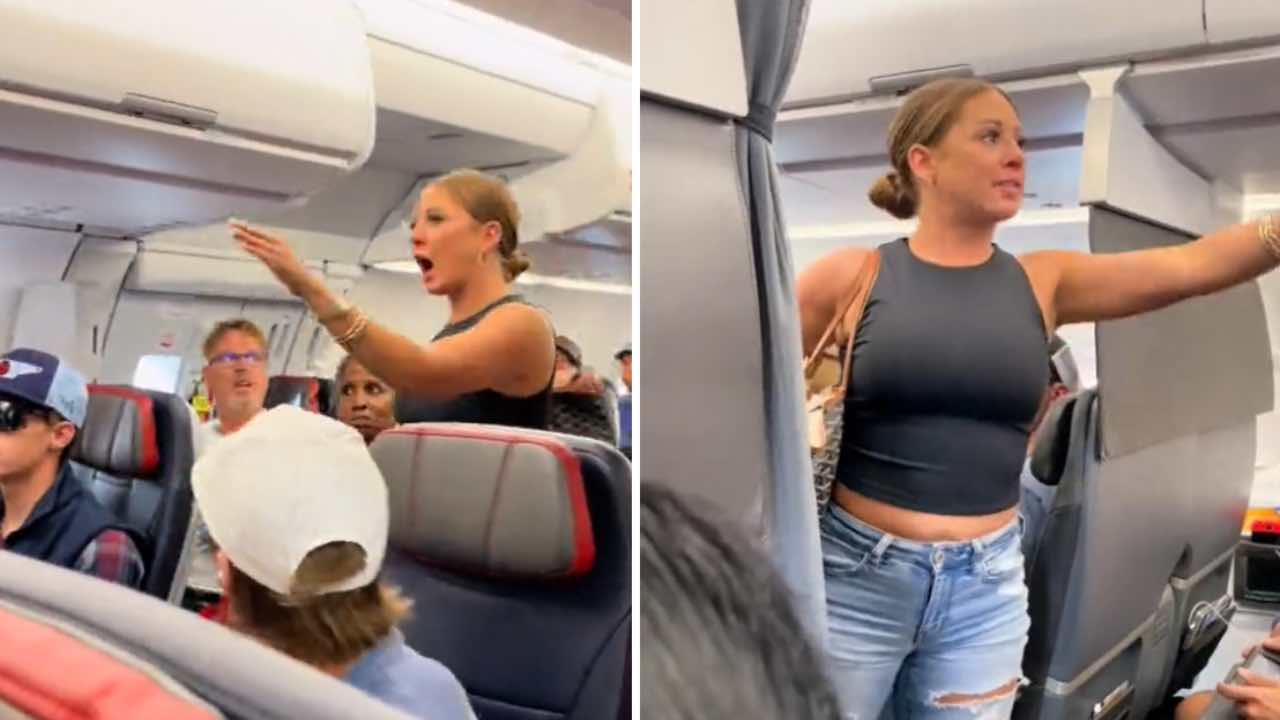 Donna che urla in aereo