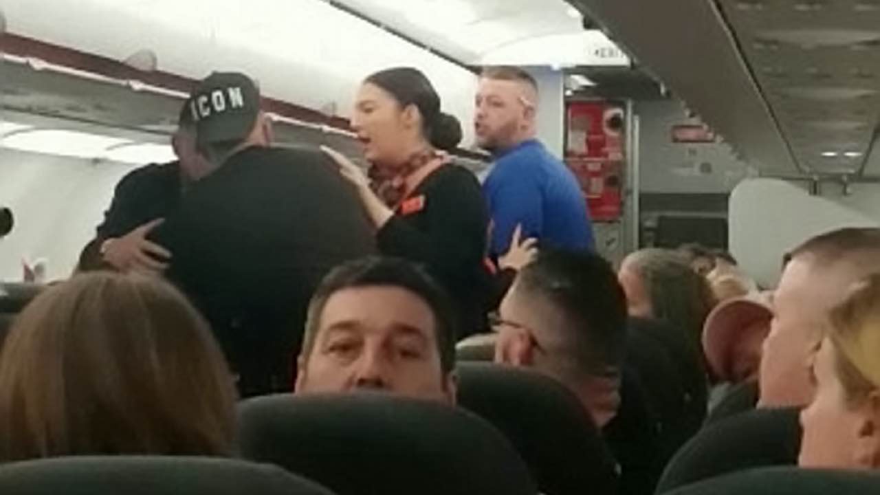 The passenger notices something moving, as soon as he realizes it creates panic on board