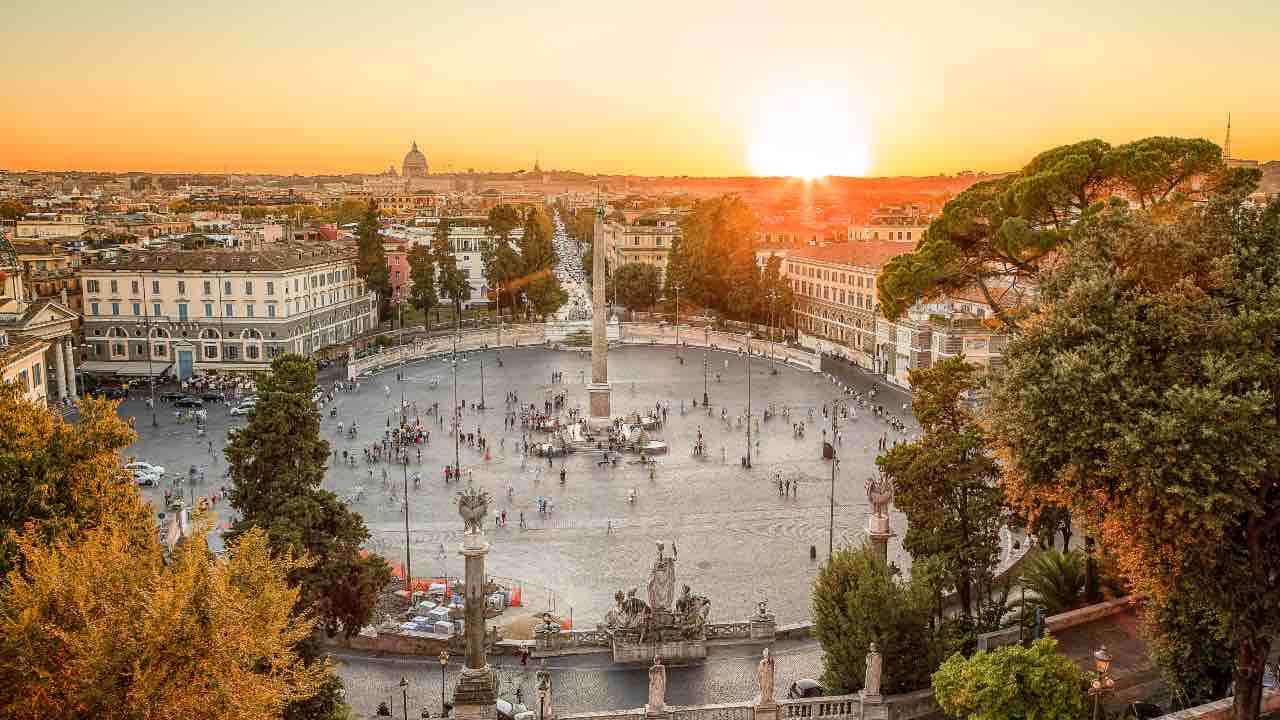 Piazza del popolo a Roma