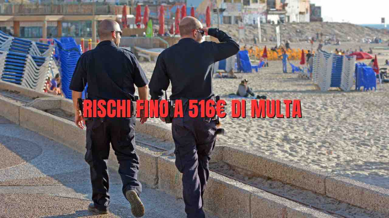 Rischi multa in spiaggia