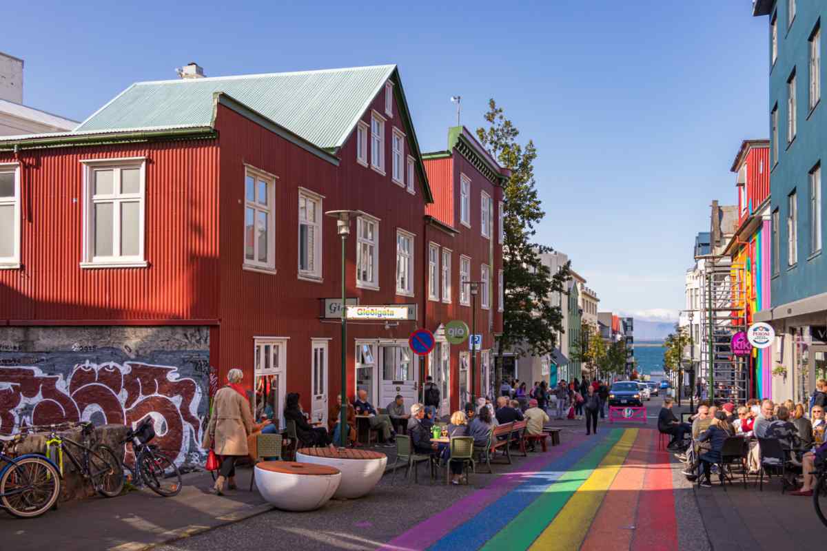 Strada arcobaleno Reykjavik, Islanda