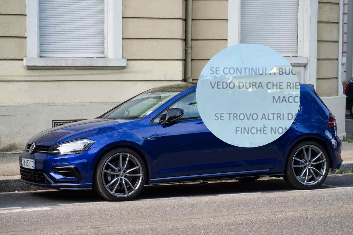 messaggio auto parcheggiata