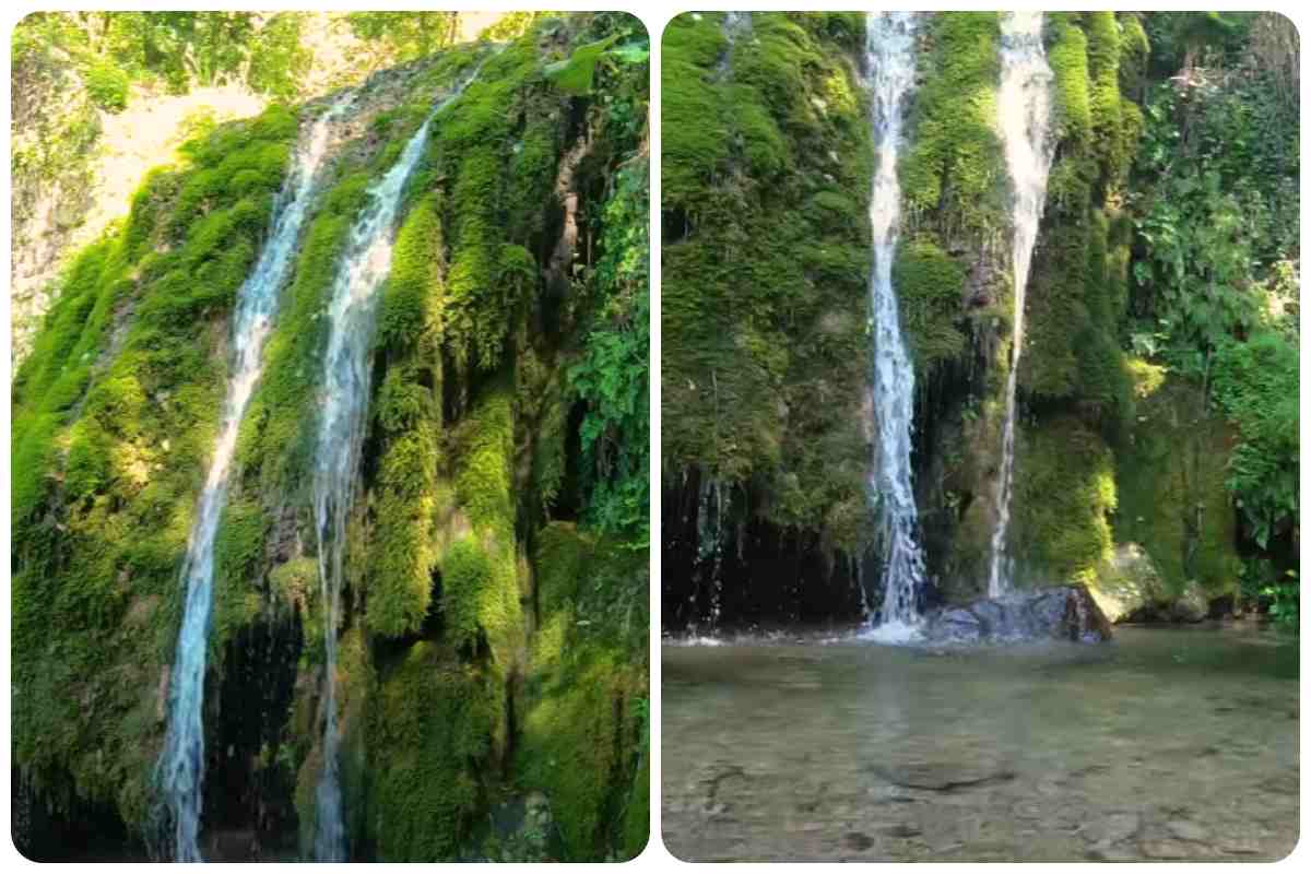 Il sentiero colmo di cascate