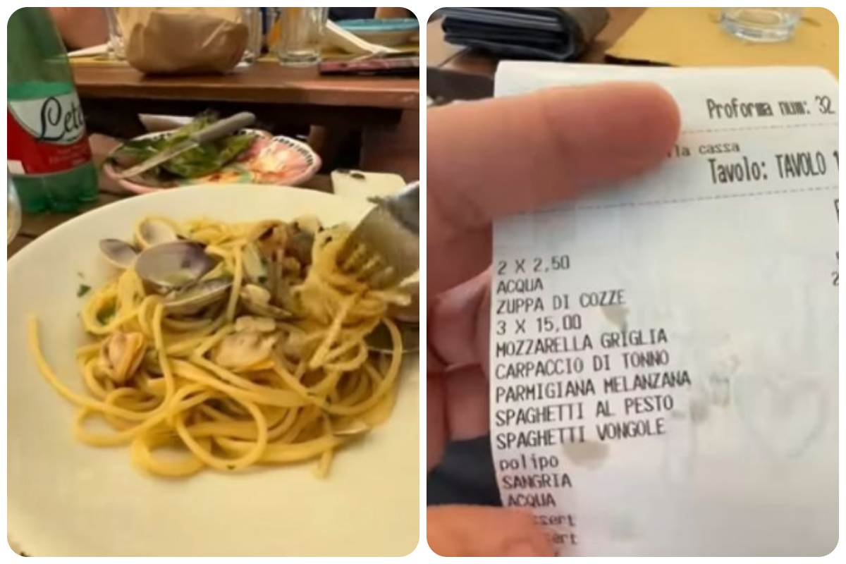 Lo scontrino del pranzo in Costiera Amalfitana