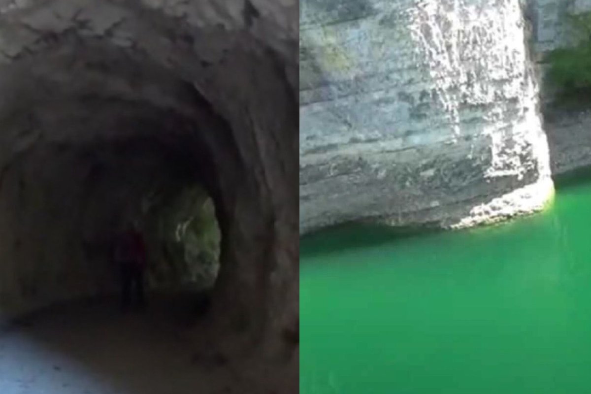 percorso intorno a un lago cristallino