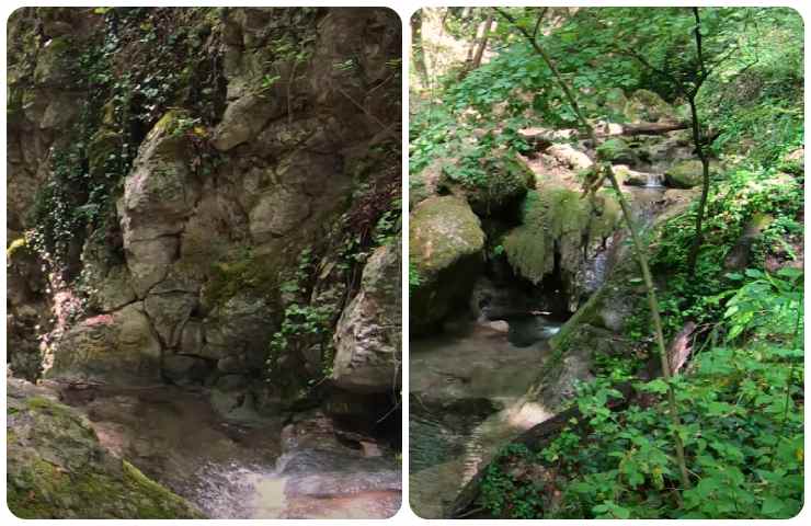 Il sentiero colmo di cascate