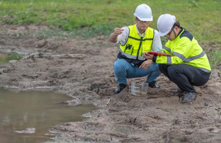 Ingegneri controllano qualità dell'acqua