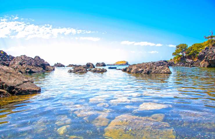 Una delle spiagge poco affollate